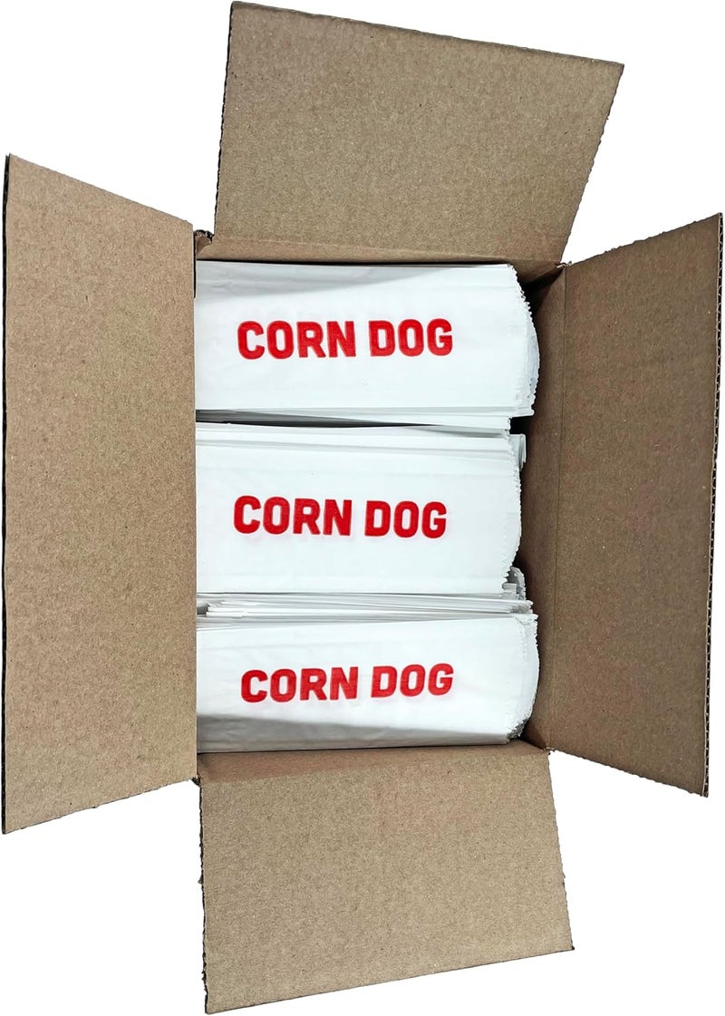 Bits N Things Printed Paper Corn Dog Bags | Party Event Carnival Fair | Classic Red & White Design | 3" x 3/4" x 7" - Pack of 1000 - Image 5